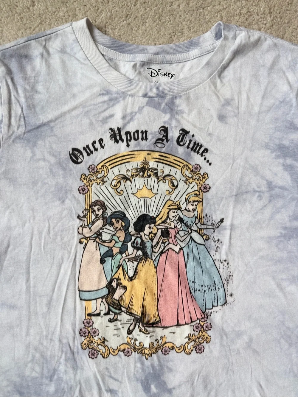 Disney 'Once Upon A Time' Lavender Tie-Dye Princess Cropped Baby Tee - Picture 2 of 6